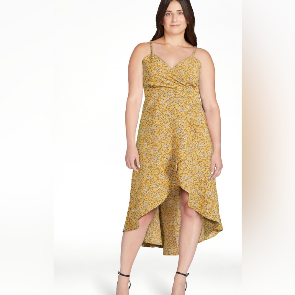 NWT large floral summer high low dress 651